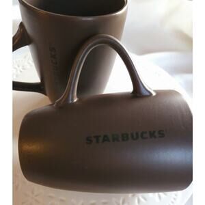 Starbucks Coffee Co 2011 Brown Ceramic Tea Cup Mug 10.5 fl oz Collector's Set/2